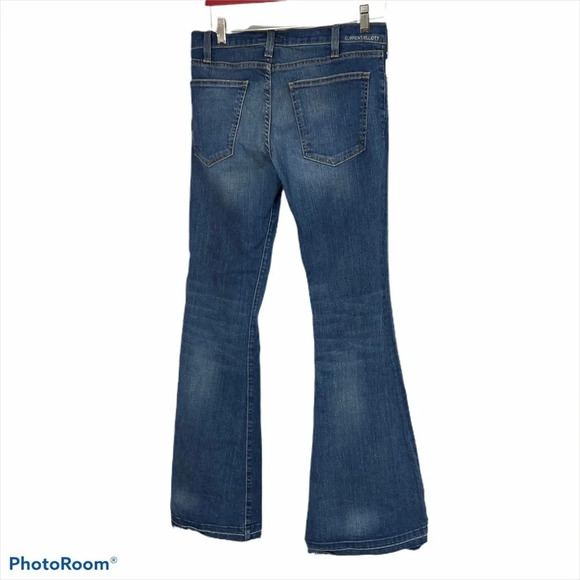 Anthropologie Current Elliot bell bottoms raw hem jeans 26 boho hippie - Picture 2 of 7